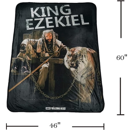 Rabbit Tanaka The Walking Dead King Ezekiel Soft Fleece Throw Blanket 46 x 60