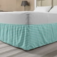 thumbnail image 1 of Mosaic Bed Skirt, Vintage Flower Pattern Geometric Effects Traditional Meadow Flourishing Art, Elastic Bedskirt Dust Ruffle Wrap Around for Bedding Decor, 4 Sizes, Turquoise and White, by Ambesonne, 1 of 2