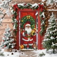 thumbnail image 5 of Linnome Santa Claus Gift Delivery Theme Christmas Door Curtain 6.66x2.99 Ft, Festive Holiday Party Background Decor, 5 of 6