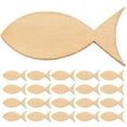 thumbnail image 1 of 200pcs Wooden Fish Shape Cutouts DIY Craft Blank Fish Slices Unfinished Wood Slices, 1 of 8
