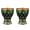 2PCS-Golden Green, variant on Geometric Alloy Shot Glass with Crystal Accents Ideal for Formal