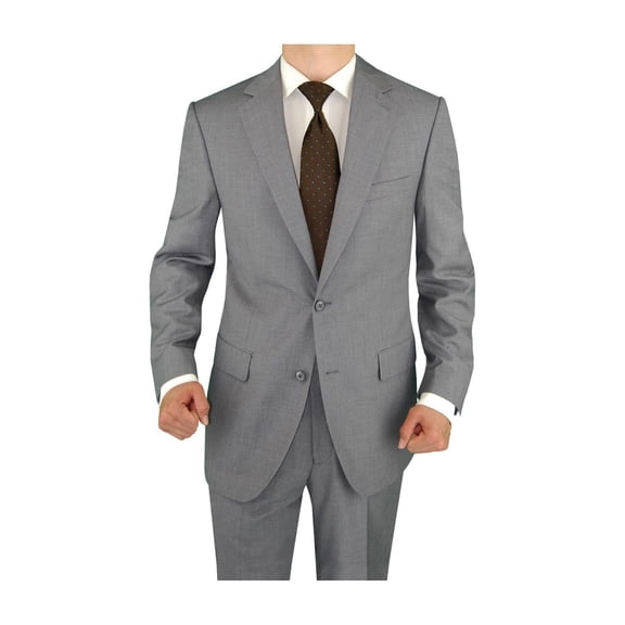 Mens Side Vent 2 Piece Gray Classic Fit Suit Salvatore Exte