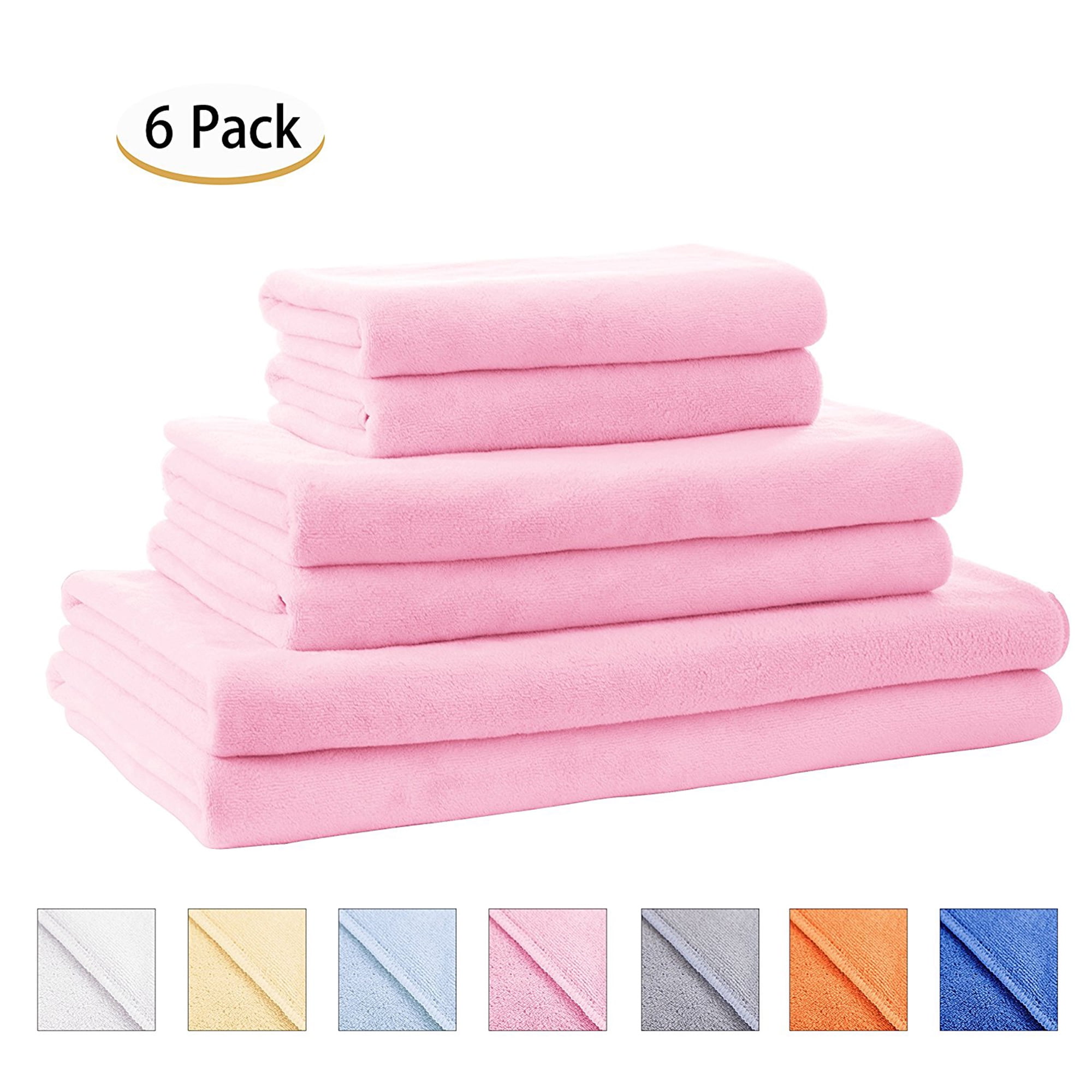 SOFTOWN Super Soft Premium Family Microfiber Bath Towel Set Quick Dry Ultra Absorbent 4 Large Bath Towels Bathroom Beach