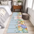thumbnail image 4 of 2'x6' Rug Runners for Hallways Kitchen, Easter Non Slip Entryway Beside Floor Carpet Runner, Spring Eggs Rabbit Ear Flowers Wooden Grain Washable Laundry Room Bedroom Throw Rugs Mat for Family Pet, 4 of 8