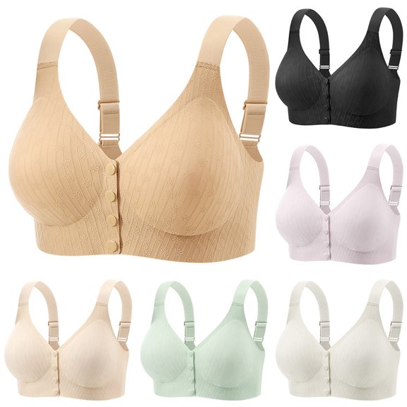 Bixock Plus Size Bra for Women Push Up Bra Stripe Print Wireless Sports Bra Bow Abjustable Straps Stretch Light Weight Workout Casual Women Under Wear