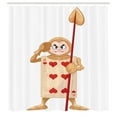 thumbnail image 2 of Ambesonne Cartoon Shower Curtain, Playing Card, 69"Wx75"L, Ecru Pale Brown Red, 2 of 4