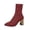 Red, variant on Bixock Boots for Women Mid Heel Short Boots Large Size Pointed Toe Slip On Stretch Sock Boots Comfortable Warm Daily Wear Fall Women Shoes