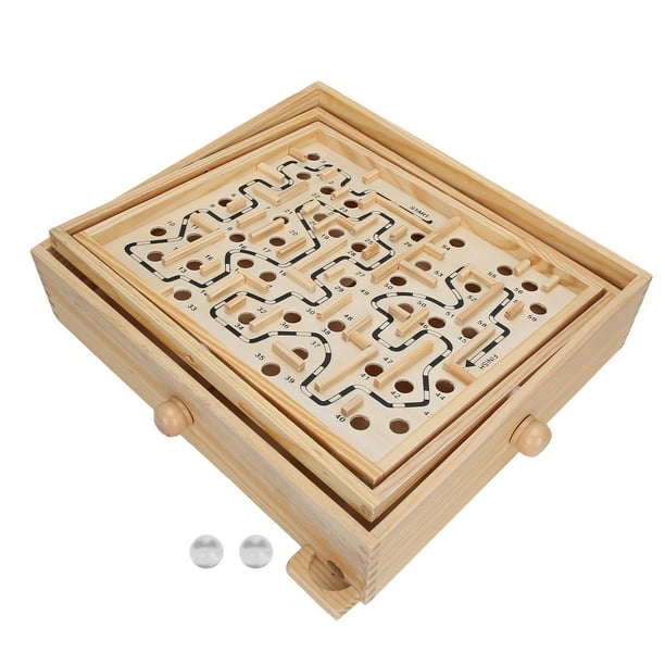 Juguete de Laberinto de Madera, CÓMODO SENTIMIENTO DE ESQUINA REDONDEADA MOLIENTO EL JUGUETE DE JUEGO DE LABERINTO EXQUISITO, PARA NINOS ADENTOS