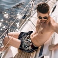 thumbnail image 2 of luoweisi Men's Beach Shorts Quick Dry Swim Trunks with Mesh Lining Tiger M, 2 of 5
