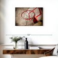 thumbnail image 3 of Elephant Stock Grunge Basketball Hoop Wall Art - Horizontal Canvas Wall Art - Living Room Wall Decor - Sports Canvas - Red And Black Decor - 30" x 20", 3 of 8