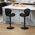 thumbnail image 1 of Juego de 2 Bancos de Bar Ajustables y Giratorios Youhauchair en Terciopelo, 1 of 8