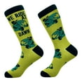 thumbnail image 2 of Men's We Ride At Dawn Socks Funny Riding Lawn Mower Joke Footwear, 2 of 7