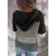 thumbnail image 2 of HTOOO Womens Striped Color Block Sweats à Capuche Mode V Pull en Tricot Pulls, 2 of 6