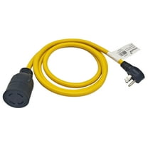 Parkworld 885477C Household 15A right angle plug 5-15P to Generator 4 prong 30A receptacle L14-30R socket Adapter Cord (6FT) groung pole on the top