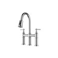 thumbnail image 1 of YYAO Kitchen Sink Faucet, Solid Brass Bathroom Faucet with Drop-Down Sprayer, Silver, 1 of 6