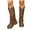 Brown, variant on Cowboy Boots for Women Fringe Western Platform Knee High Cowgirl Boot Pull on Side Zipper Motorcycle Riding Boots