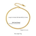 thumbnail image 3 of PROSTEEL Flat Box Chain Gold Plated Anklet Bracelet for Women 3mm Stainless Steel Beach Summer Jewelry for Daughter Foot Chain Gift, 3 of 7