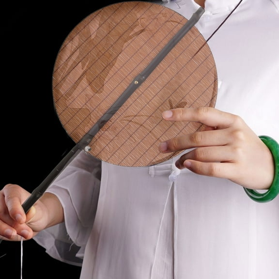 WHAMVOX MultiColor Bamboo Round Foldable Fan for Decor Handheld Use Perfect for Dance and Summer Travel