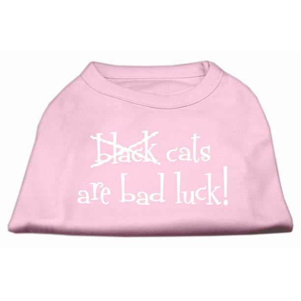 Black Cats are Bad Luck Screen Print Shirt Light Pink XS (8)
