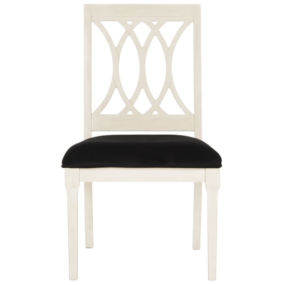 SAFAVIEH Selena 19''H Velvet Side Chair Set of 2, Black