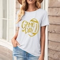 thumbnail image 1 of Karight Football Shirts for Women Game Day T Shirts Football Outfits Funny Graphic Tee Casual Short Sleeve Tee Shirts, 1 of 4