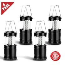 LED Camping Lanterns, 4 Pack, Collapsible Battery Flashlight for Hiking, Emergency, and Outdoor Gear