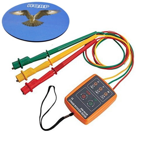 HQRP 3 Phase Sequence & Motor Rotation Tester Detector LED Phase Indicator SM852B   HQRP Coaster