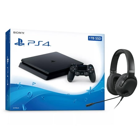 Sony PlayStation 4 Slim Storage Upgrade 1TB SSD PS4 Gaming Console, with Mytrix Chat Headset - PS4 Internal Fast SSD - JP Version Region Free