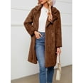 thumbnail image 2 of Women's Faux Fur Coat Suit Jacket Lapel Buttons Long Sleeve Winter Warm Coats Plush Blazers Overcoat Outwear, 2 of 4