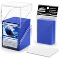 thumbnail image 1 of xianyou-Card Deck Case, Deck Box with 100 Pack Card Sleeves and Divider, Standard Size Clear Commander Cards Storage Box Fit for MTG, Sport, Trading Cards (Navy Blue), 1 of 4