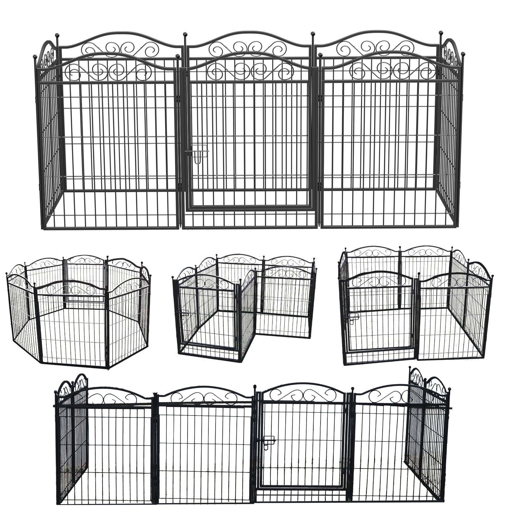 BingoPaw Folding 8-Panel Heavy Duty Metal Pet Pen Dog Exercise Fence