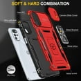 thumbnail image 2 of Dteck For Motorola Moto G Stylus 5G (2022),Magnetic Ring Holder Stand Shockproof Slide Lens Protector Case Cover,Red, 2 of 7