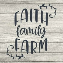 Faith Family Farm Rustic Farmhouse Style White Wood Sign Wall Décor Gift 8 x 8 Wood Sign B3-08080001001
