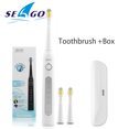 thumbnail image 3 of Cepillo de dientes eléctrico sónico Seago, recargable por USB, resistente al agua, cabezal de repuesto, el mejor regalo, 3 of 5