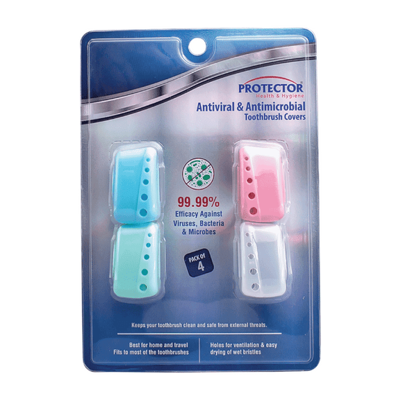 Protector® Toothbrush Covers for All Ages | Advanced Antiviral & Antibacterial Protection | Ideal for Home, Travel, Office Use