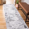 thumbnail image 3 of Geometric Modern 2'x7' Gray Runner Rug, 3 of 7