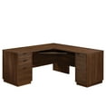 thumbnail image 3 of Sauder Englewood Engineered Wood L-Shaped Desk in Spiced Mahogany, 3 of 11