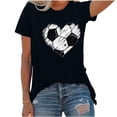 thumbnail image 5 of SDNall Heart Shaped Summer T-Shirts for Women 2024 Baseball Sport Printed T-Shirt with Round Neck and Short Sleeved Top (Black,Sizes:S-3XL), 5 of 9