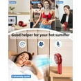thumbnail image 4 of FrSara Portable Handheld Mini Fan, Neck Fan, 4000mAh Desk Fan, 180° Adjustable, 6 Speed Wind, Display Electricity in Real Time, USB Rechargeable Foldable Fan, Quiet Personal Fan with Power Bank -Red, 4 of 8
