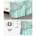 thumbnail image 3 of Aqua Marble Wrap Around Bed Skirts for California King Bed 16" Drop,Bed Skirt with Adjustable Elastic Belt Dust Ruffle Bed Valance for Bedroom Modern Abstract Waves Silvery Farmhouse Bed Frame Cover, 3 of 7