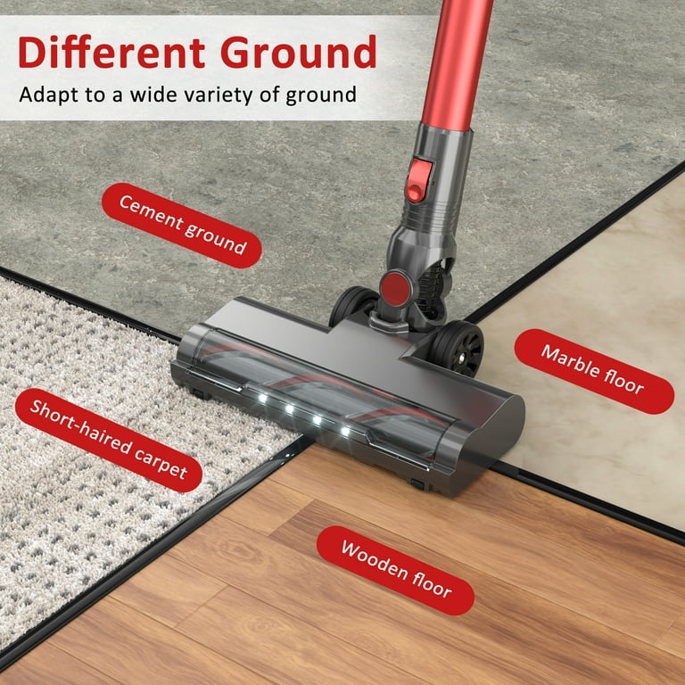PRETTYCARE スティッククリーナー PrettyCare Cordless Stick Vacuum Cleaner, 25Kpa Suction, Carpet