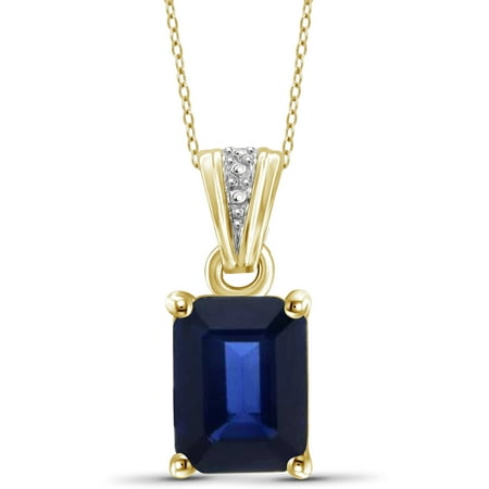 JewelersClub 2 Carat T.G.W. Sapphire 14kt Gold over Silver Pendant, 18