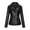 Black, variant on IROINNID Women's Faux Leather Jacket Long Sleeve Solid Color Notch Lapel Outwear, Leisure Leather Short Jacket with Pocket