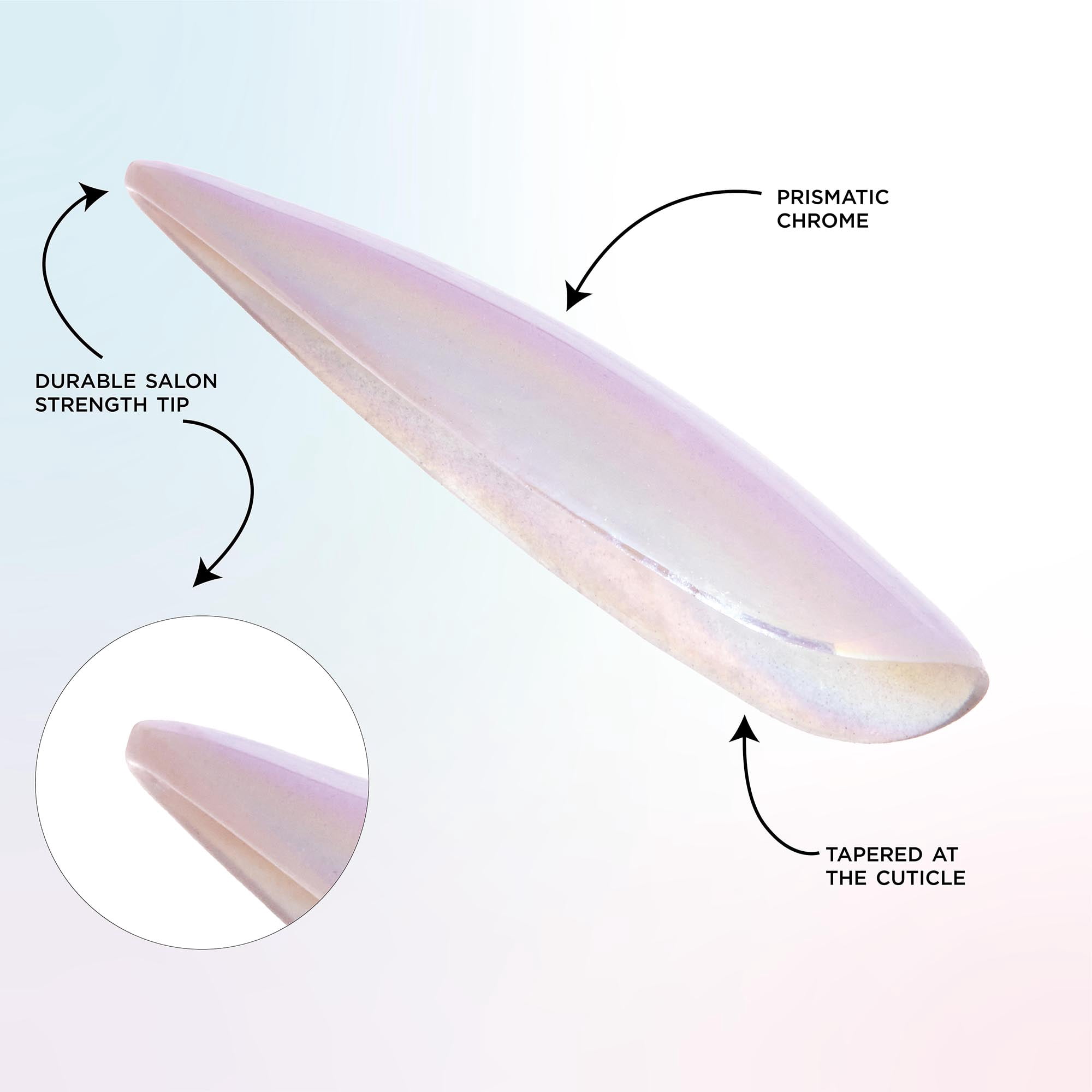 Salon Perfect Artificial Fake Press On Nails, 436 Aurora Pearl, Medium Almond, File, Glue and Prep Pad Included, 30 Nails