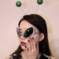 thumbnail image 3 of 3 antenas Alien Head Band divertidas gafas de mosca verdes vestido de fiesta gafas de fiesta, 3 of 5