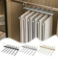 thumbnail image 1 of Stainless Steel Folding Pants Hanger Rack - Multi-Layer Space Saving Storage for Closet Organization, 1 of 6