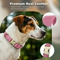 thumbnail image 3 of Plutus Pet Genuine Leather Dog Collar – Adjustable Pet Collar with Quick Release Metal Buckle, Soft Real Leather for Small Medium Large Dogs, Heavy Duty & Skin-Friendly (Pink, L), 3 of 10