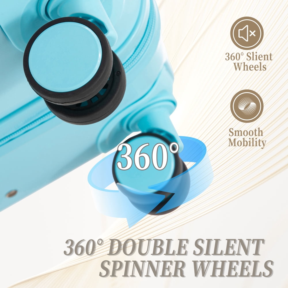 HomePerch 3-Piece ABS Spinner Luggage Set, 20"/24"/28" Lightweight Hard Shell Suitcases, Airline Approved Carry-On, 360° Spinner Wheels, Waterproof Travel Set