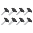 thumbnail image 1 of Uxcell 8Pack Tee Wing Knobs Thumb Screws, M8 x 35mm Clamping Screw Knob 36mm Dia., Negro, 1 of 1
