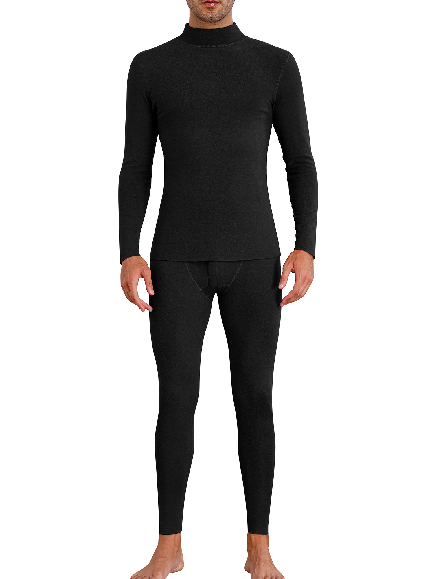 Beautyin Mens High Collar Thermal Top and Bottom Cold Weather Underwear Long Johns